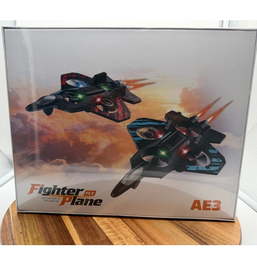 Fighter Fly Plane AE3 Remote Control Jet Drone LED Lights 360 Flip Black 0623